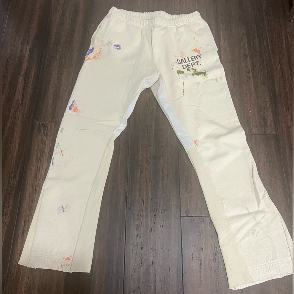 GALLERY DEPT GD PAINTED FLARE SWEATPANT WHITE (Cream) SIZE XL